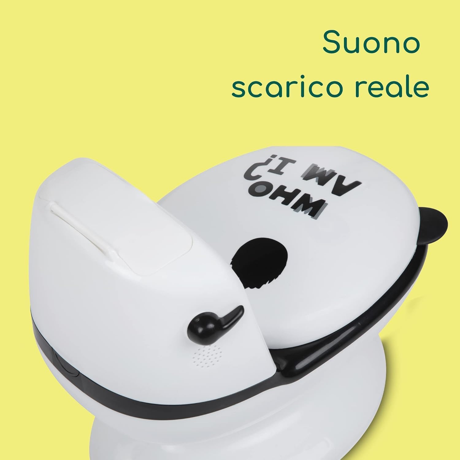 Detalle de Bebeconfort WC Mini Size vasino bambini 1-4 anni (0-20 kg) Black & White con suono scarico e tazza rimovibile