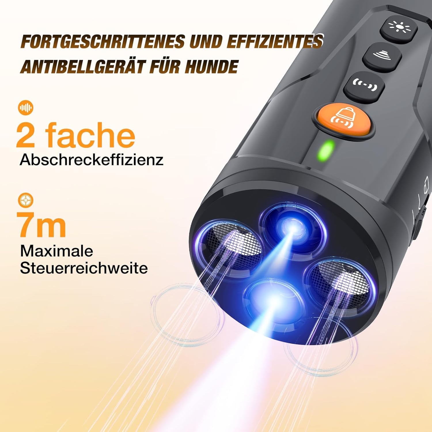 Detalle 2 de AOZOOM Ultraschall Anti-Bell-Gerät gegen Hundebellen (7 m Reichweite)
