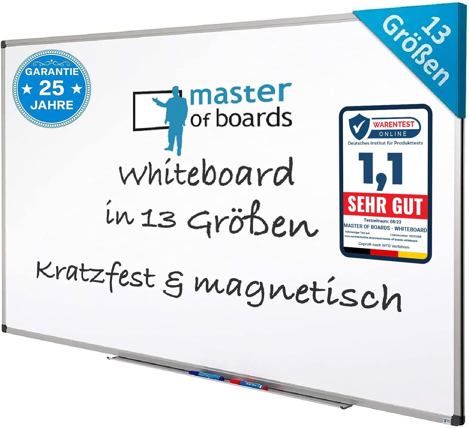 Thumbnail 6 de Mob Magnetisches Whiteboard 115x85 cm - Alurahmen, abnehmbare Stiftablage, Magnettafel