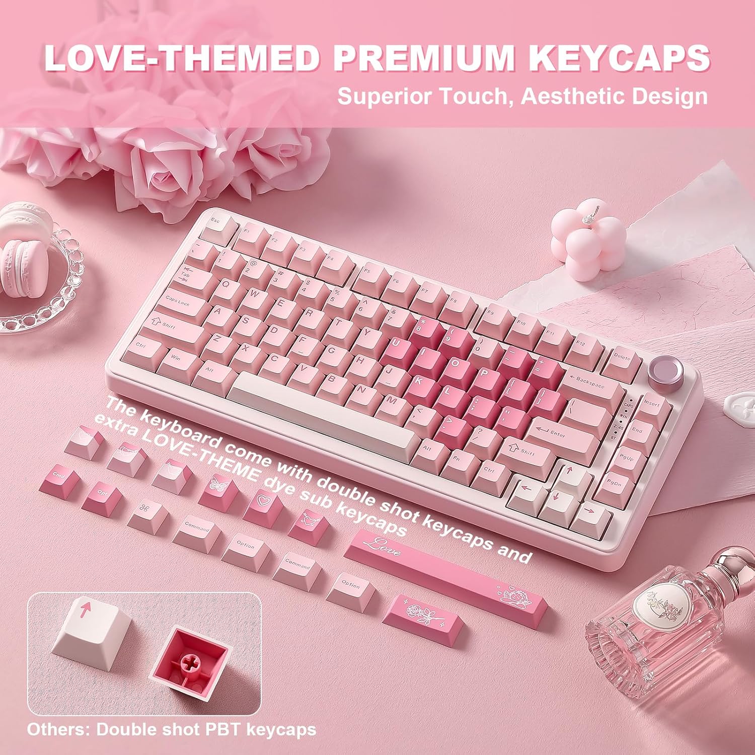 Thumbnail 6 de YUNZII B75 PRO kabellose mechanische Tastatur (75%, Hot Swap, BT/2.4G/Type-C) mit Drehknopf