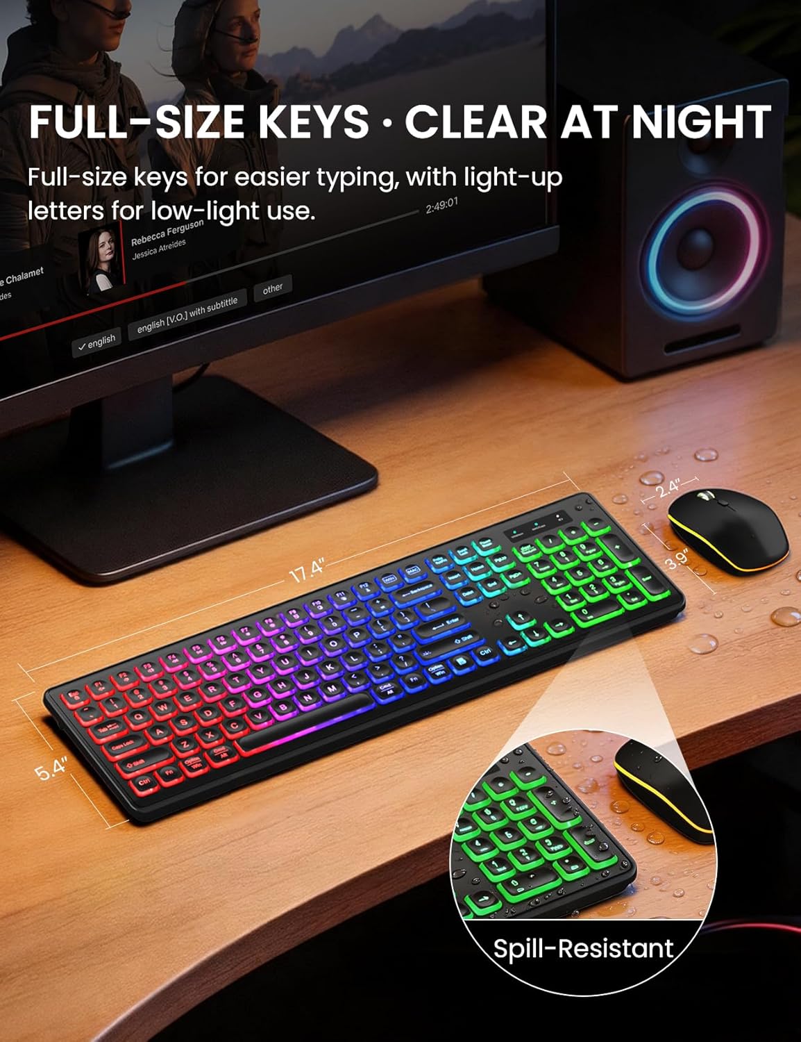 Thumbnail 6 de Trueque Wireless Keyboard and Mouse Combo full-size RGB Backlit