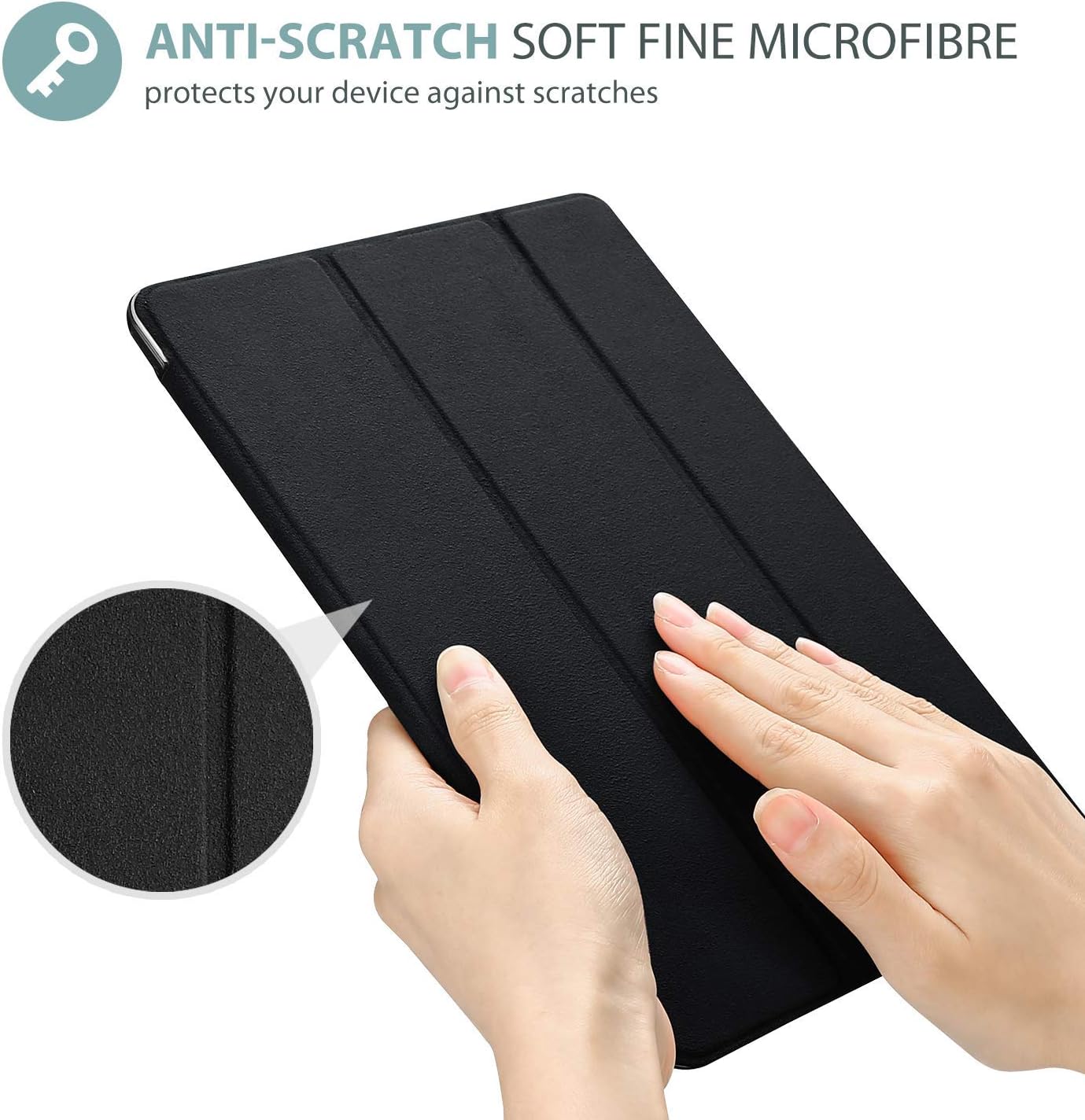 Detalle de ProCase slim smart cover case for iPad 9th/8th/7th Gen (10.2 inch) in Matte Black