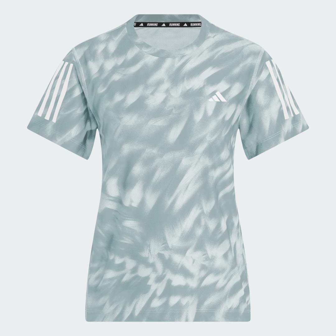 Detalle de Camiseta estampada Own The Run de Adidas — turquesa