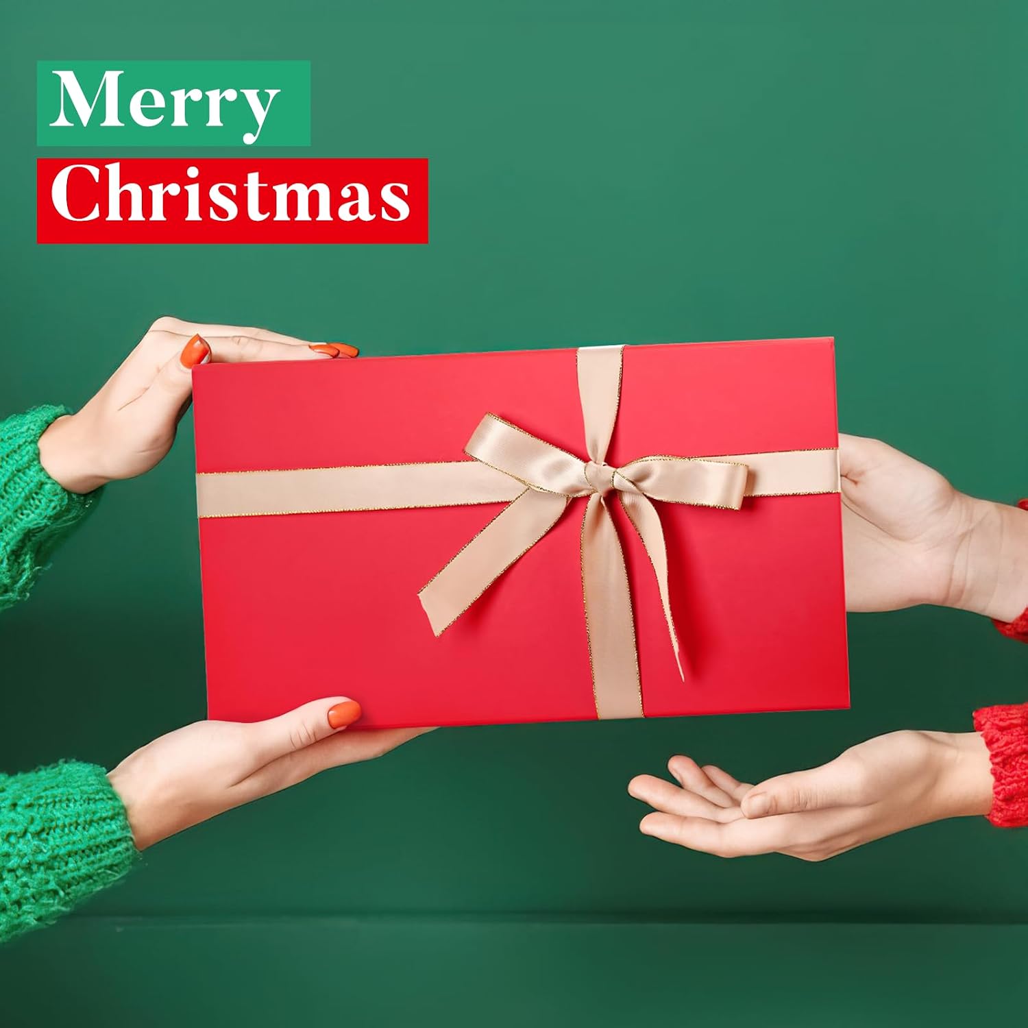 Thumbnail 6 de LIFELUM Red Christmas Gift Box 13.85 x 8.35 x 4.45 inches – Magnetic Closure, Reusable Large Gift Box