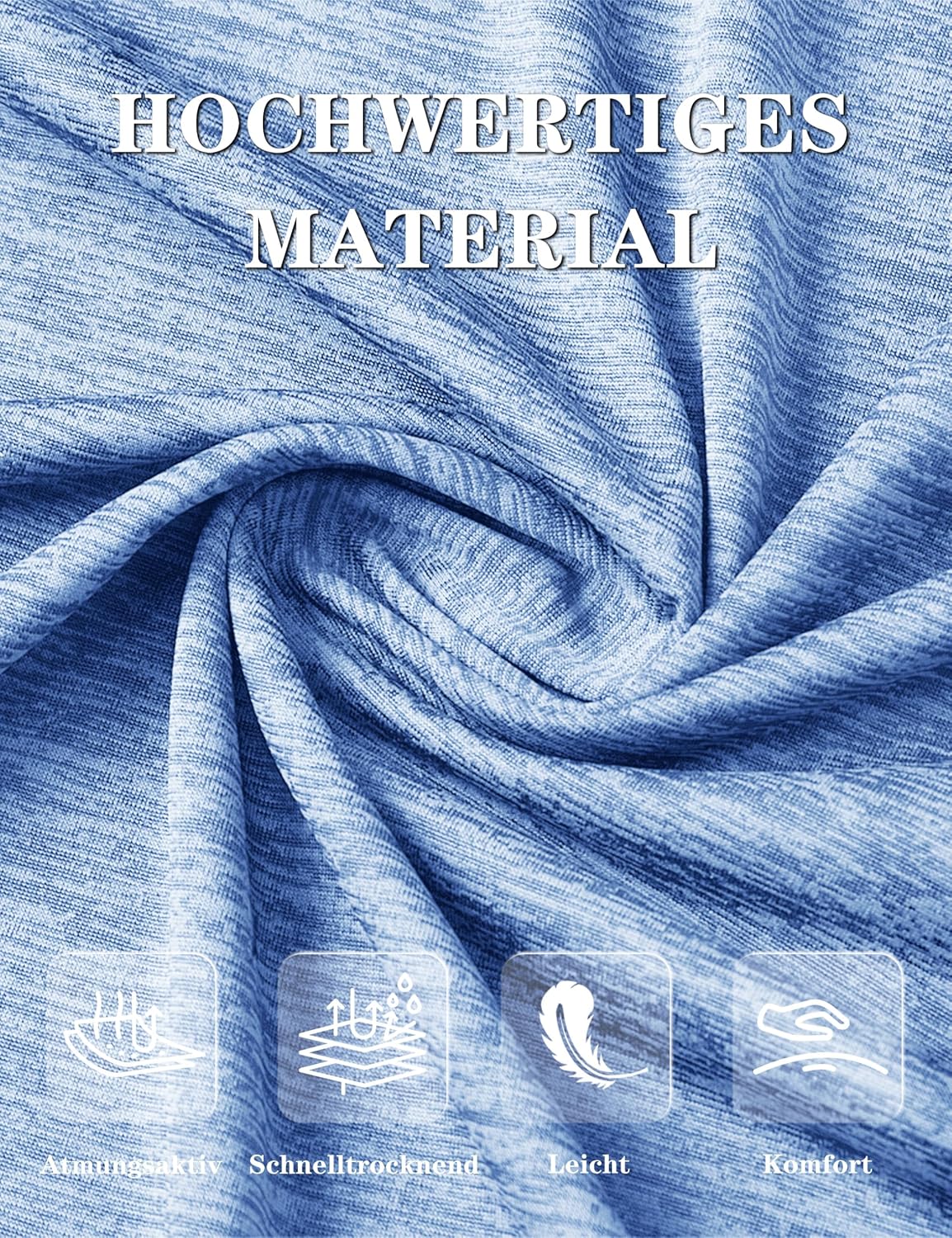 Detalle 2 de KEFITEVD T-shirt de course et randonnée pour femme en polyester à manches avec détails réfléchissants