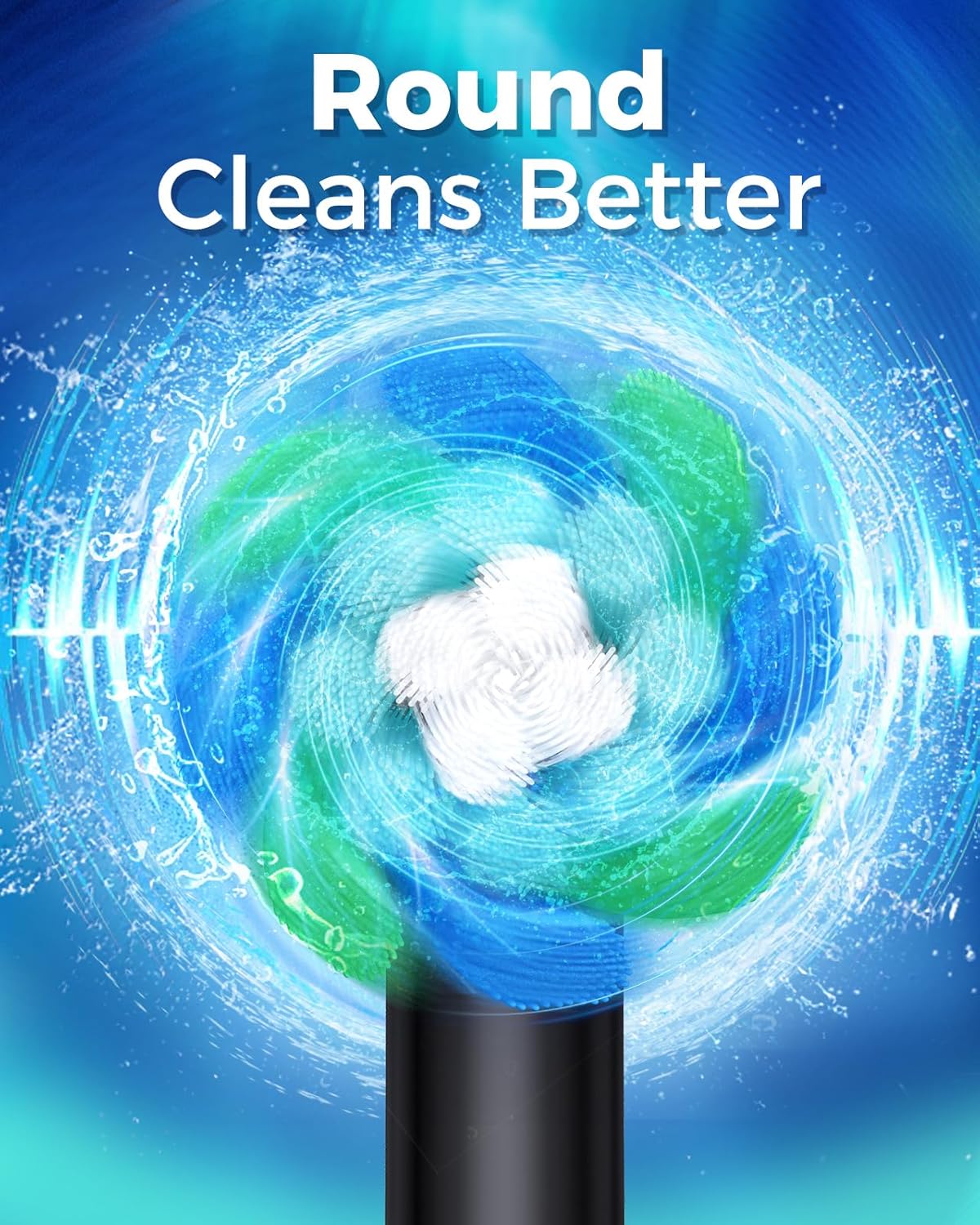 Thumbnail 1 de Rotating Electric Toothbrush for Adults (Black) – 8 Brush Heads, Fast Charging, 60-Day Battery, 4 Modes, IPX7