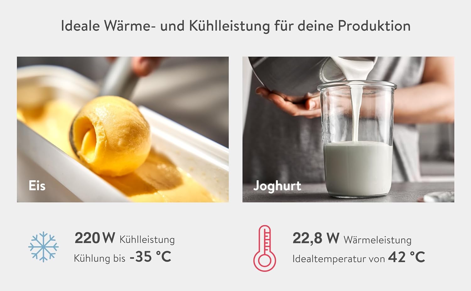 Detalle de SPRINGLANE Elisa 2,0 L: 2-in-1 Eismaschine & Joghurtbereiter mit selbstkühlendem Kompressor und Heizfunktion