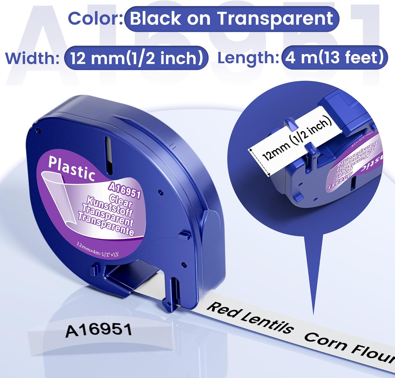 Thumbnail 1 de MarkField 12267 Transparent Etikettenband 12 mm 🏷️
