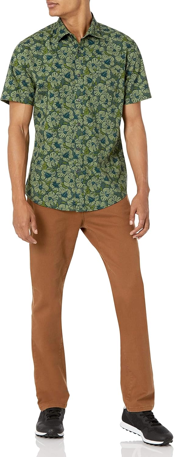 Thumbnail 3 de Amazon Essentials Men's Regular-Fit Short-Sleeve Print Shirt