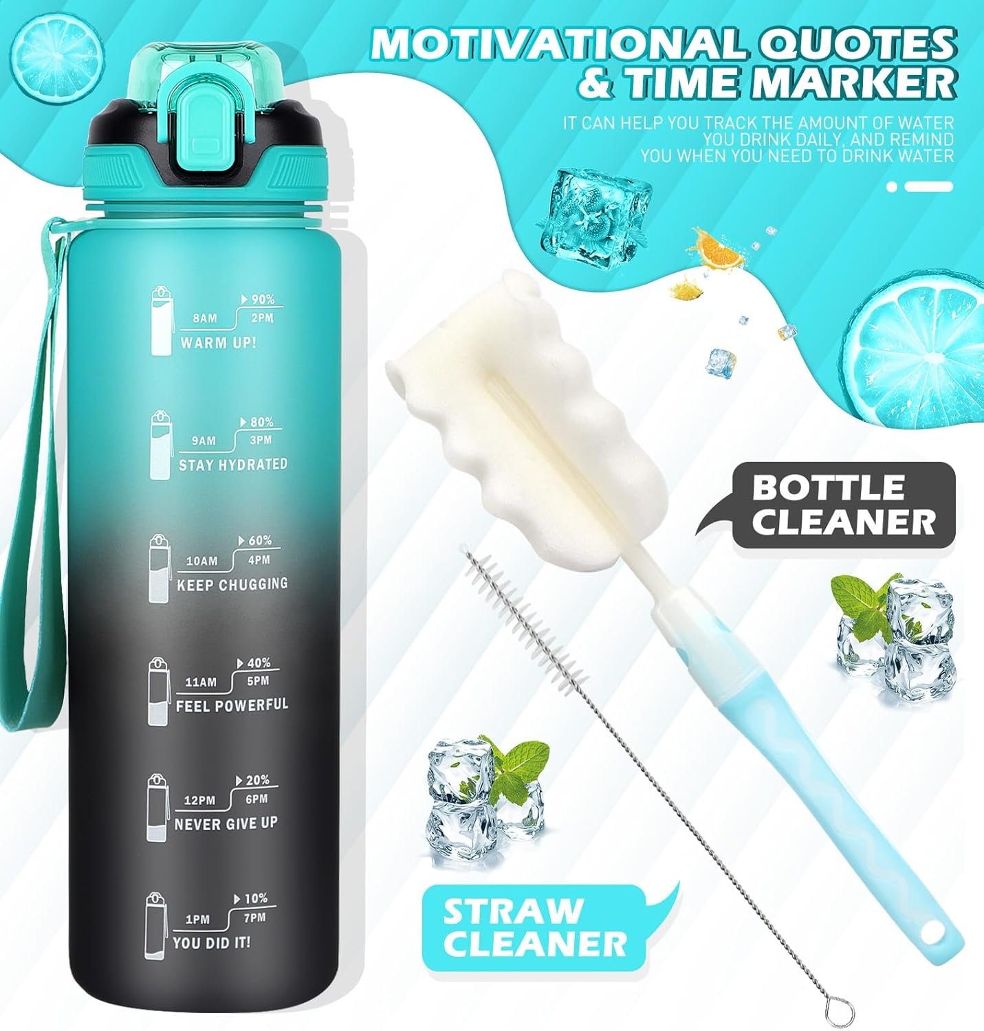 Thumbnail 1 de CodiCile 1L sports water bottle with straw 🚰