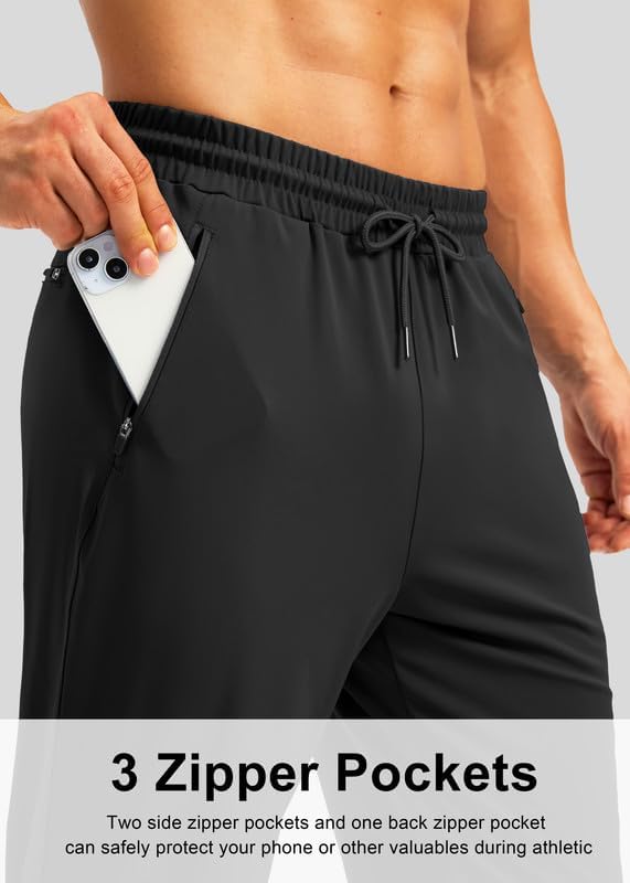 Thumbnail 4 de Pudolla Men's Athletic Stretch Joggers with Zippers