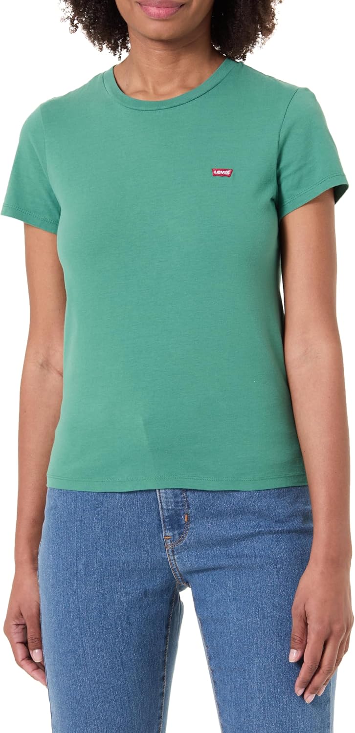 Detalle de Levi's The tee mujer - Camiseta Serif Emb Bright Whi, S