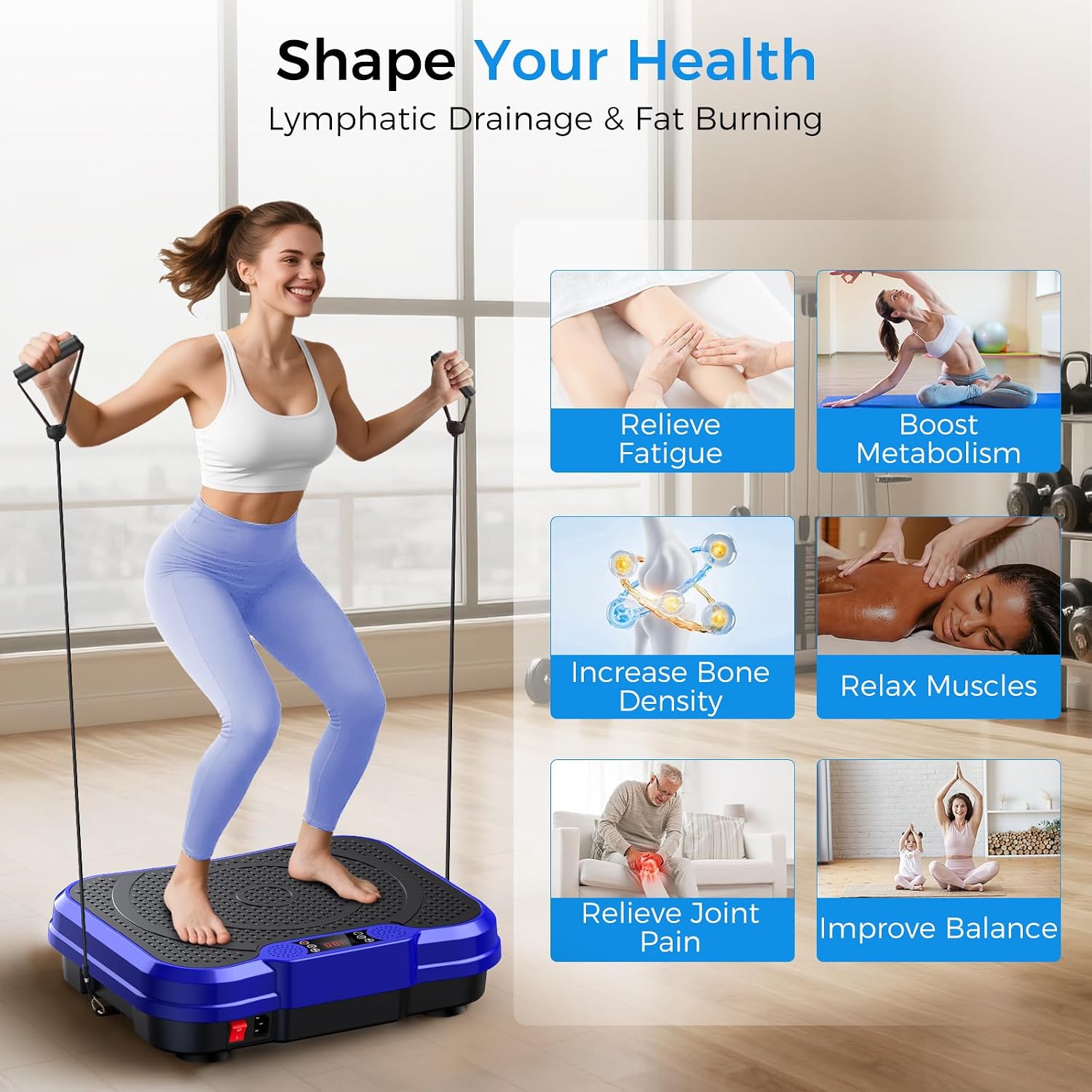 Detalle de AoraPulse Vibration Plate Exercise Machine Review