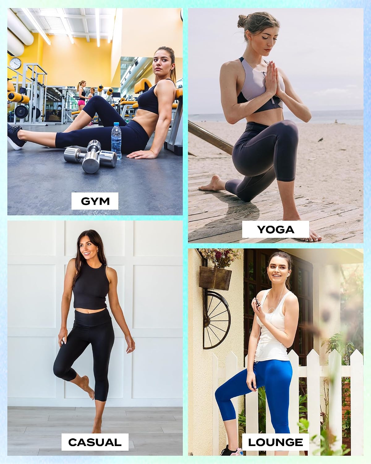 Detalle 2 de TNNZEET Capri Leggings for Women with Pockets, Tummy Control & High Waist (Black)