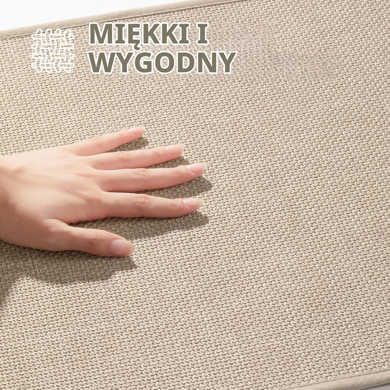 Thumbnail 6 de chakme Dywanik łazienkowy 43 × 120 cm, beżowy, antypoślizgowy, z gumowym spodem