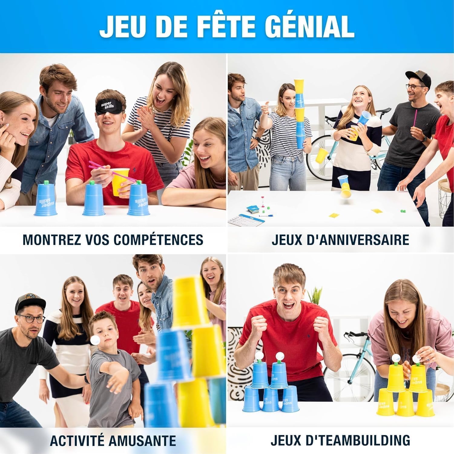 Detalle de Super Skills – Jeu de société adulte, ado et enfant (dès 8 ans) : 120 défis en version française