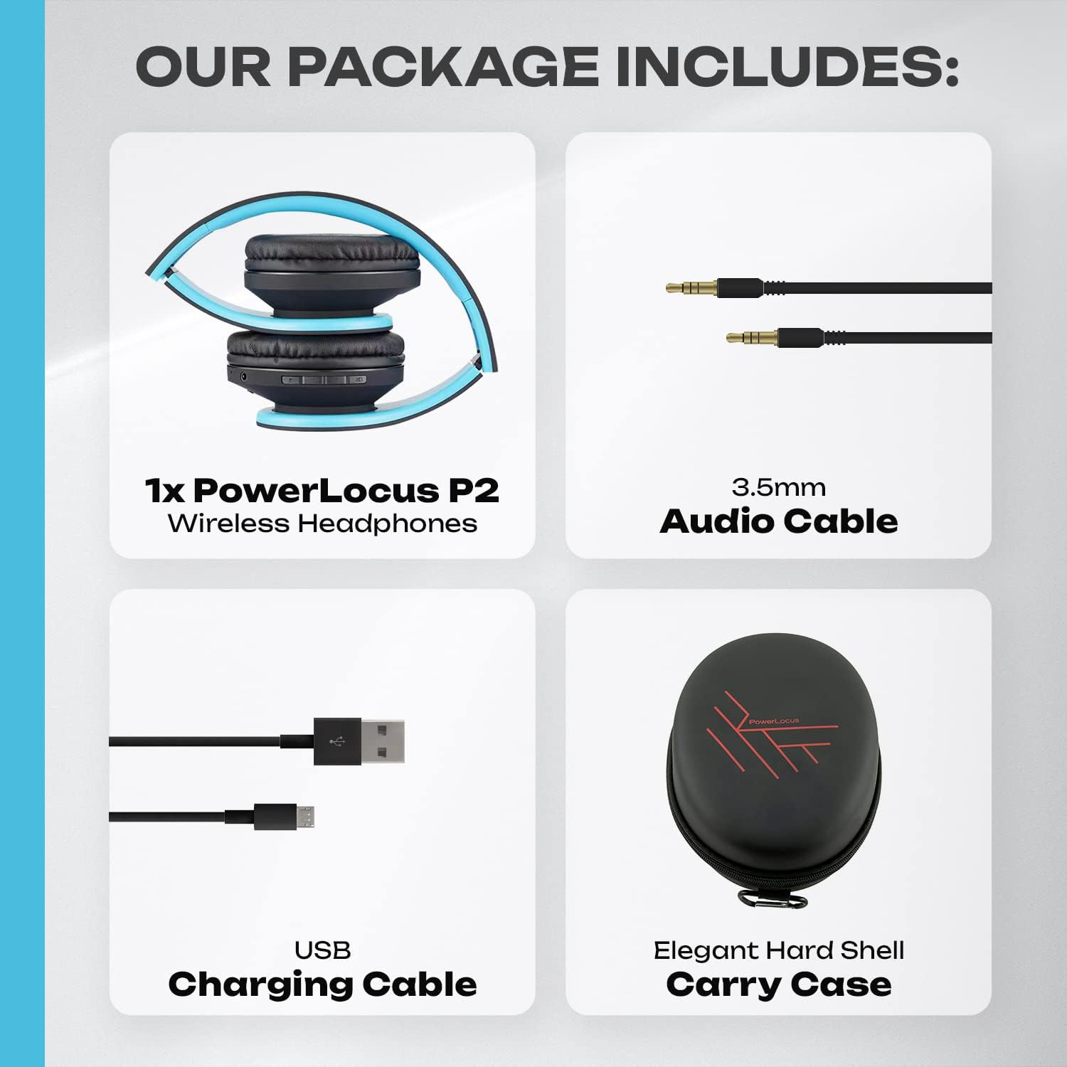 Thumbnail 5 de PowerLocus Bluetooth Over-Ear Headphones with FM Radio