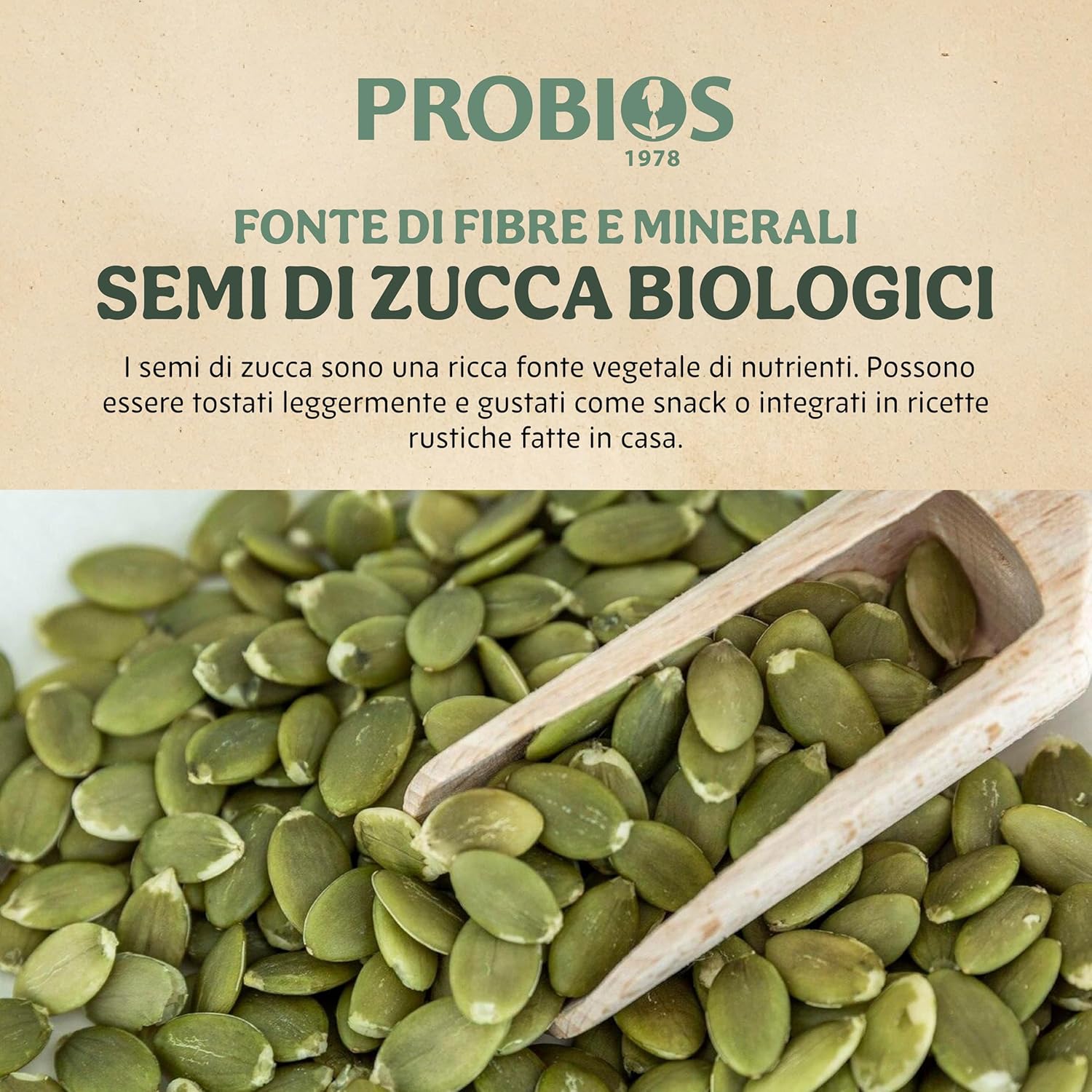 Thumbnail 5 de Probios Semi di Zucca Bio (confezione 6 x 200 g) – fonte vegetale di fibre e minerali