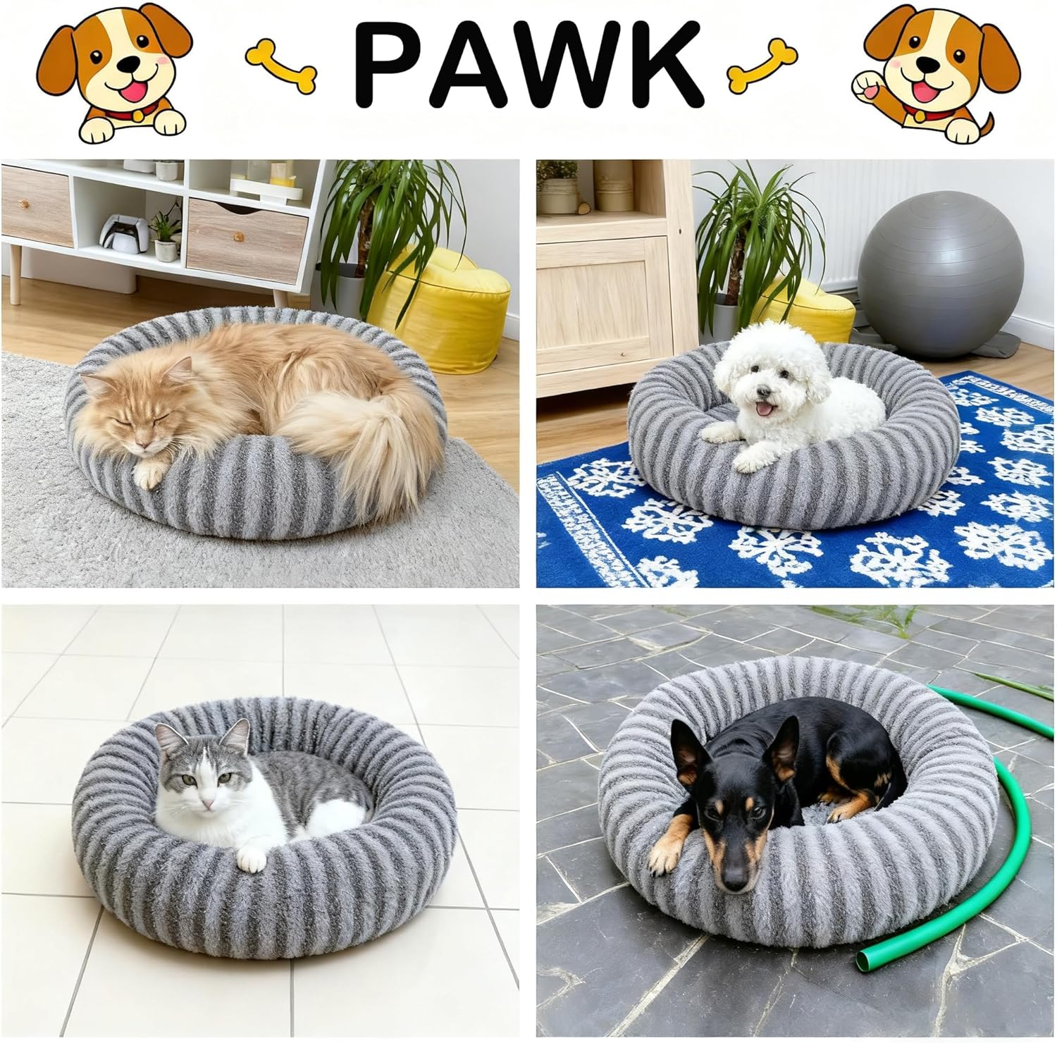 Thumbnail 1 de Pawk Hundebett Rund 76x76x20 cm