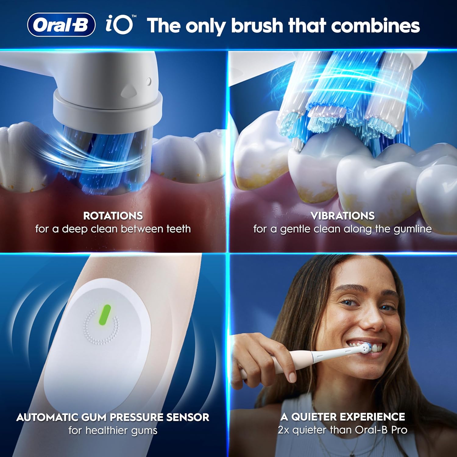 Detalle de Oral-B iO2 electric toothbrush (Calm Pink) with Gentle Care head, travel case and 2-pin plug