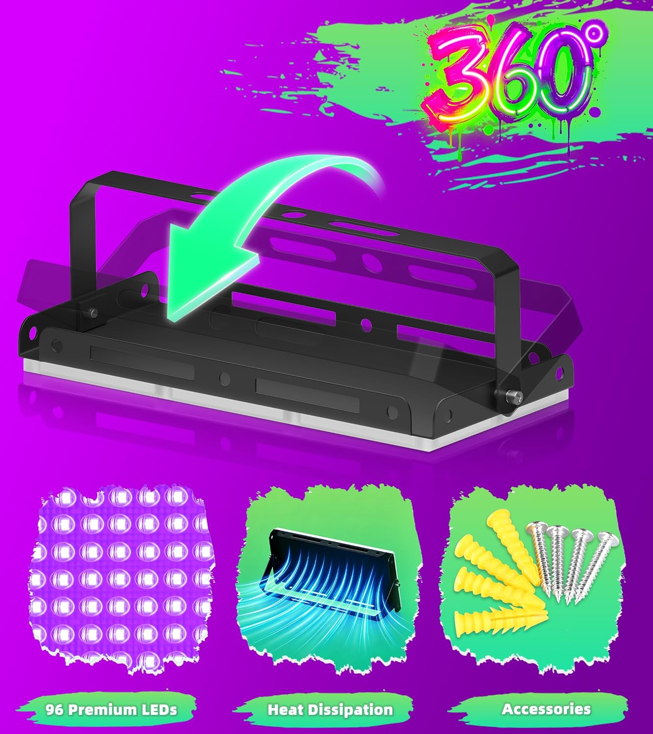Thumbnail 6 de TigQiang Black Light Floodlights 100W