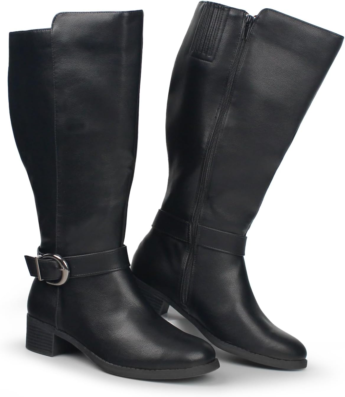 Detalle de Hawkwell Bottes hautes femme fermeture extra large au mollet
