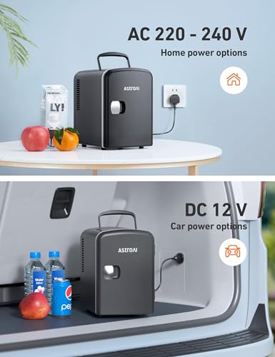 Detalle 2 de AstroAI Mini Fridge 4 Litre / 6 Can: Portable AC+DC Cooler (Black)