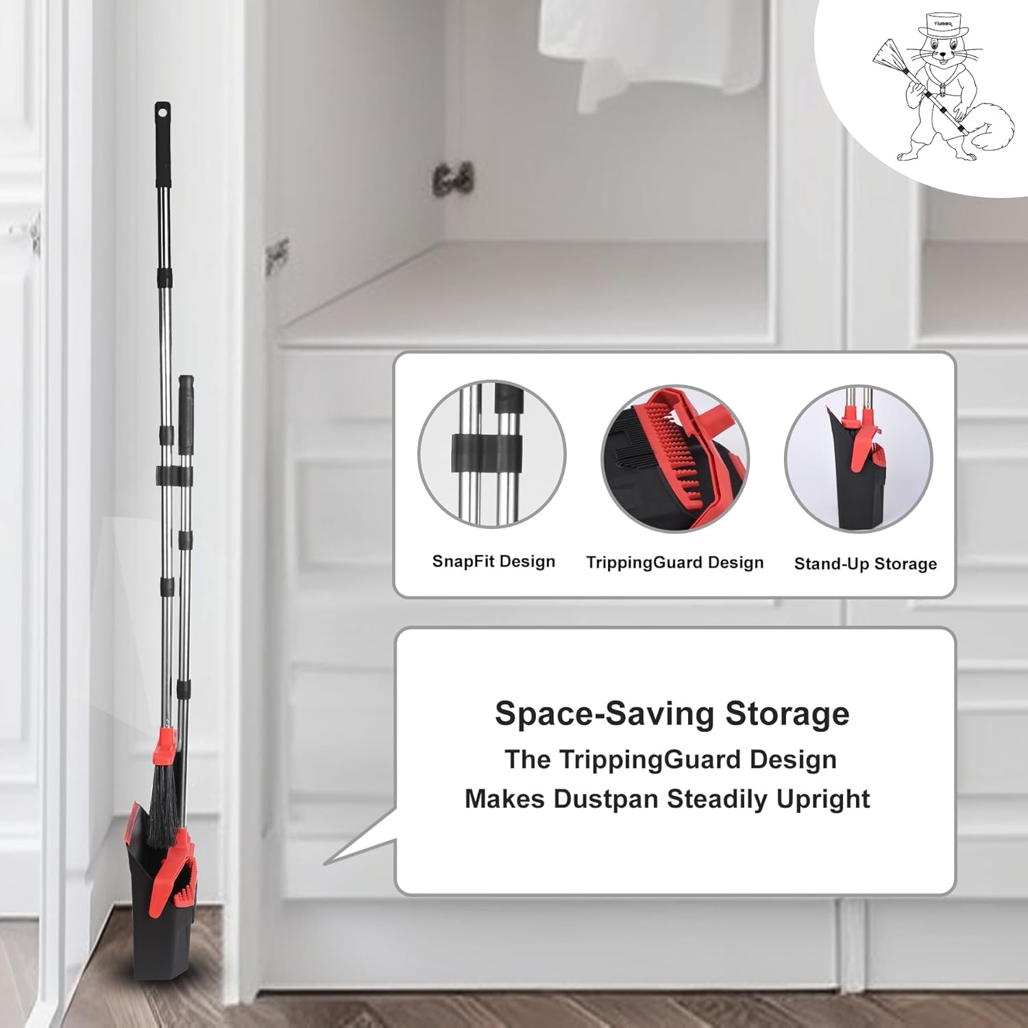 Thumbnail 6 de Tiumso Upgrade Broom with Dustpan 51
