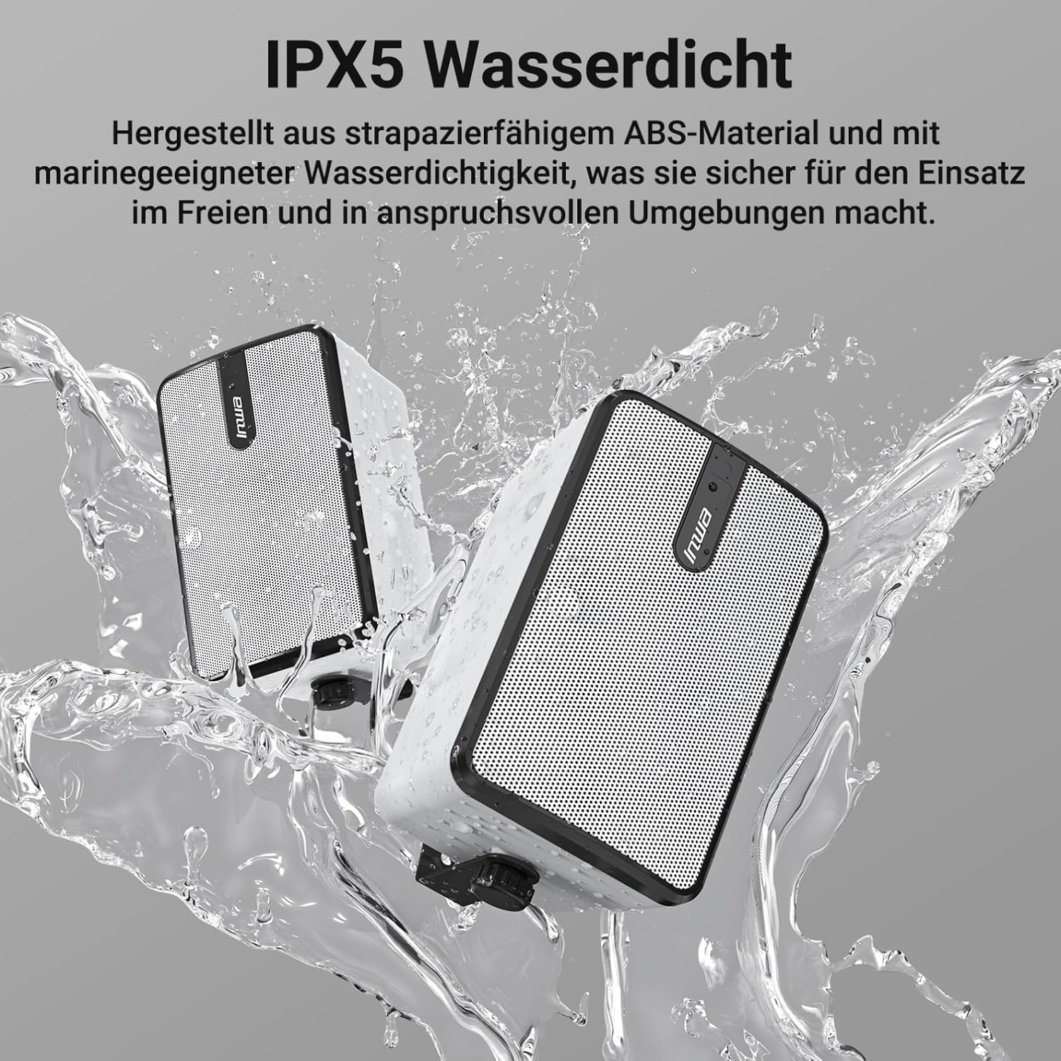Detalle de Inwa 250W Bluetooth Outdoor Lautsprecher (Modell MZ632) – 2er-Set, IPX5, Synchronisierung bis 100 Lautsprecher