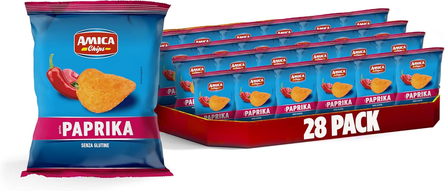 Detalle de AMICA Chips patatina gusto Sourcream, panna acida e cipolla (senza glutine) – snack in confezione da 20 pezzi