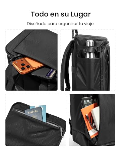 Detalle 2 de tomtoc Mochila Navigator-T69: 40×30×20 cm expandible (23‑28 L) para cabina de avión