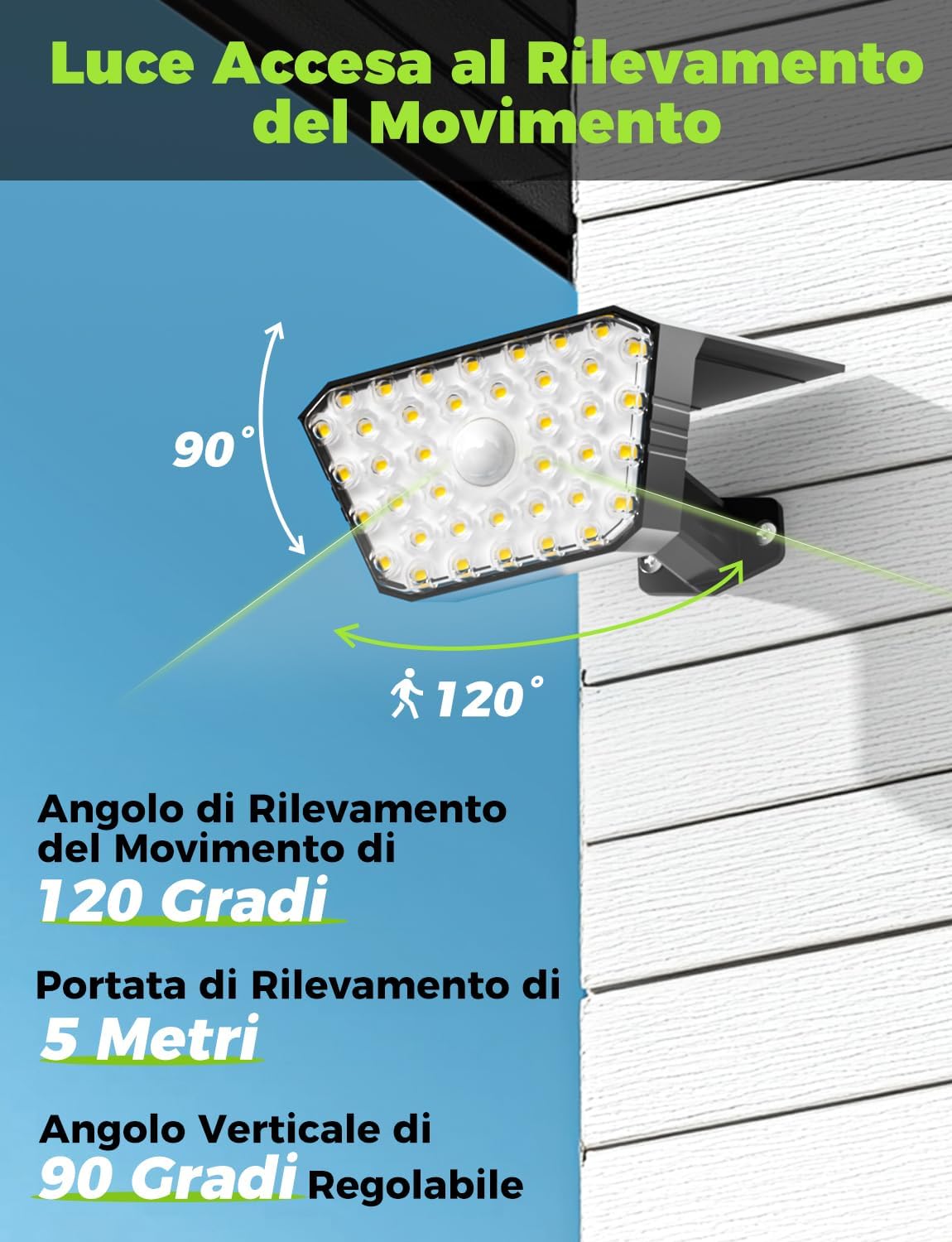Detalle de GOLUMUP Luci Solari da Giardino con Sensore di Movimento (6 pezzi) IP67