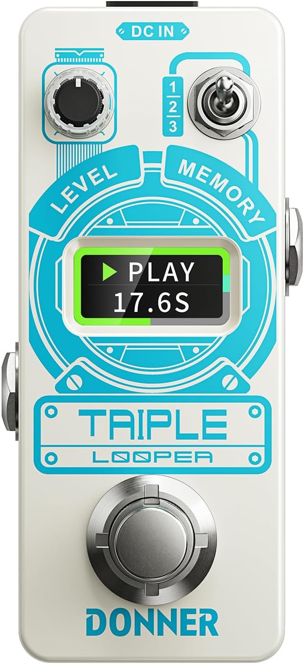 Thumbnail 6 de Donner Triple Looper Guitar Pedal, 3 Slots, 90-Minute Looping, Screen
