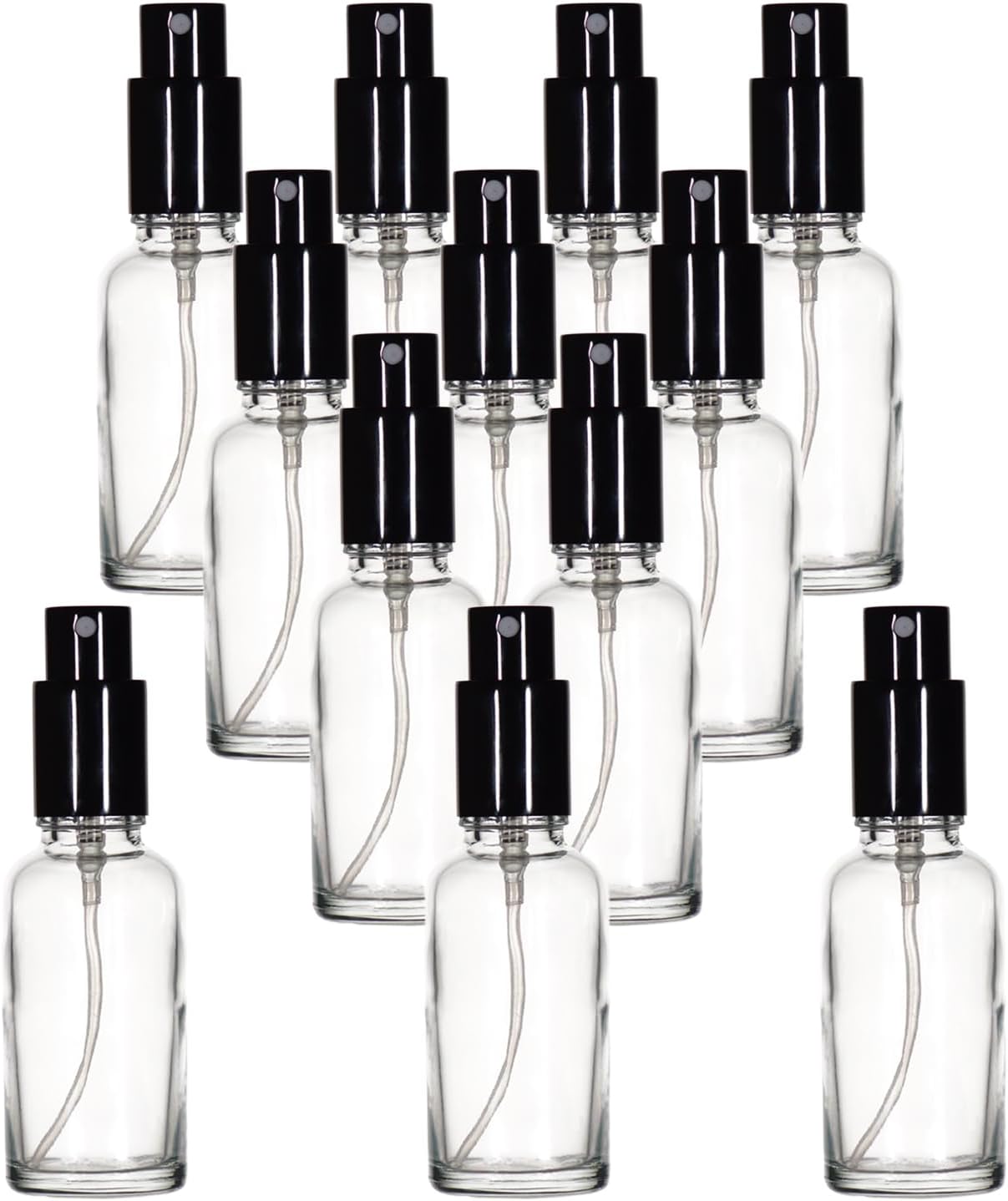Detalle de YIZHAO lot de 12 flacons spray vides en verre 30 ml (brouillard fin, DIN 18, sans BPA)