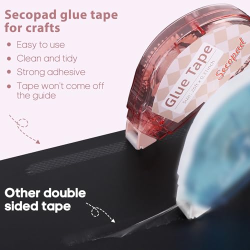 Detalle de Secopad Scrapbook Tape: 4-Pack Light-Colored Glue Tape for Crafts