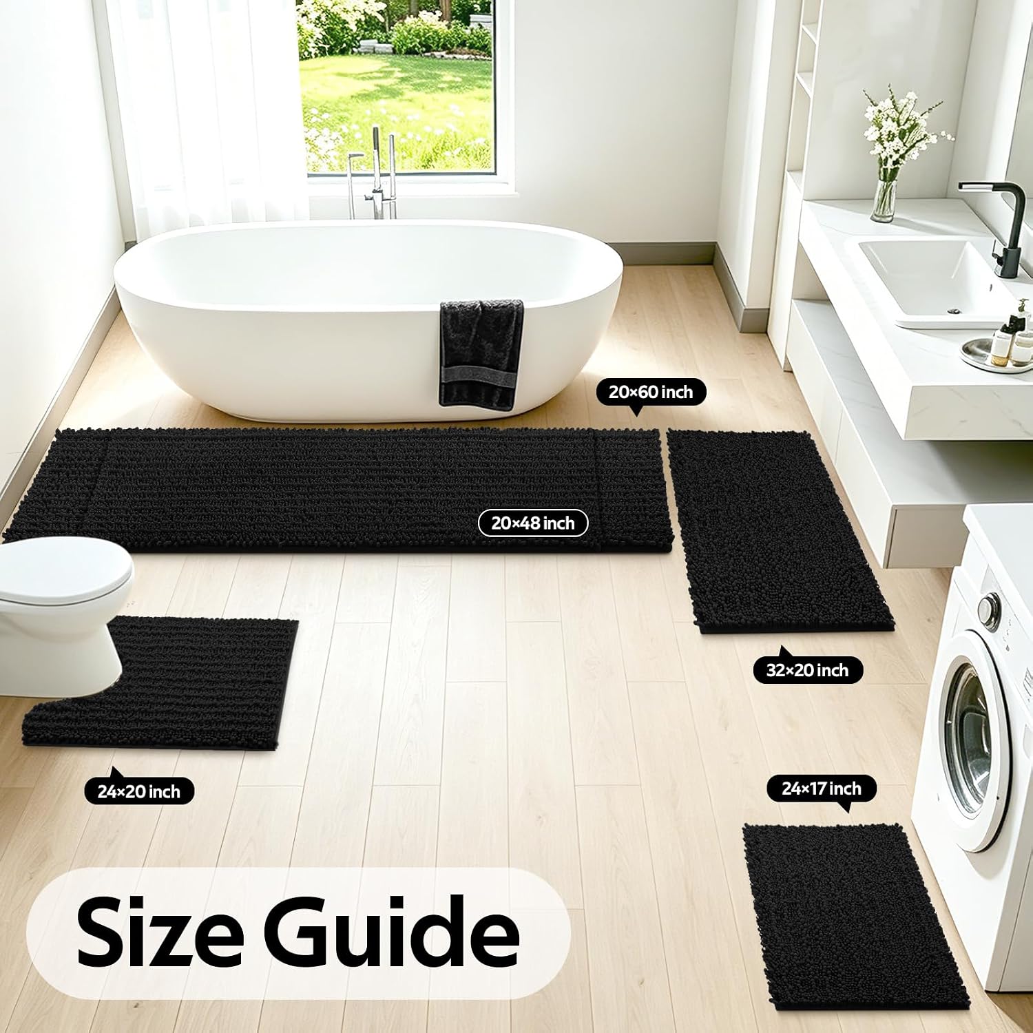 Thumbnail 1 de ACCUMTEK Upgrade Extra Large Bathroom Rug Set ⚙