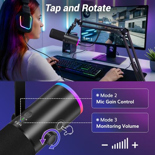 Thumbnail 4 de TONOR Dynamic Gaming Microphone XLR/USB Mic with AI Noise Cancellation