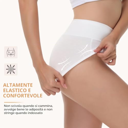 Detalle de NUOZA Slip Donna Cotone Post Parto – Pacco da 5 Mutande Vita Alta, Traspiranti e Confortevoli