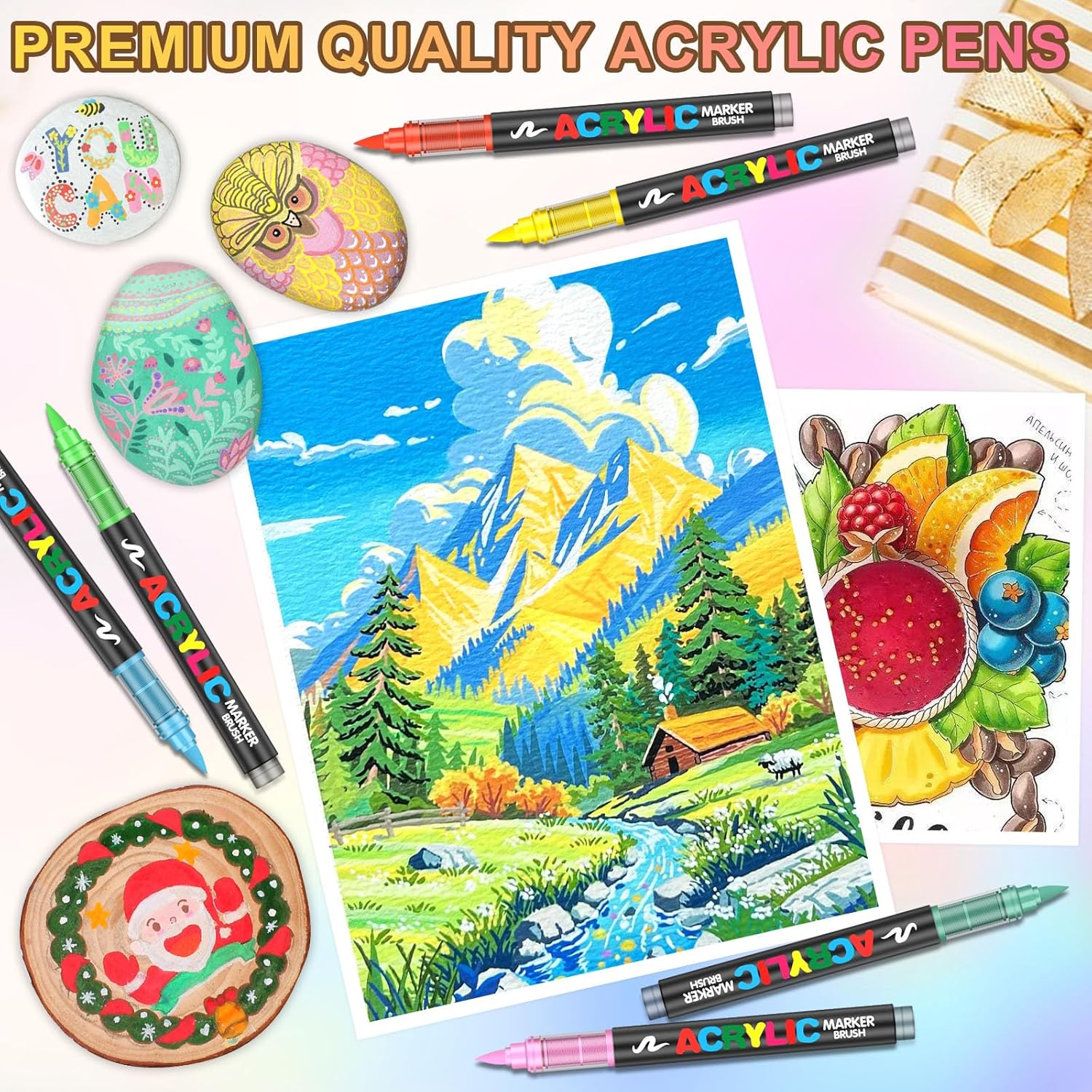 Thumbnail 4 de Gunsamg 120 Colours Acrylic Paint Marker Set with Flexible 1–5mm Brush Tip