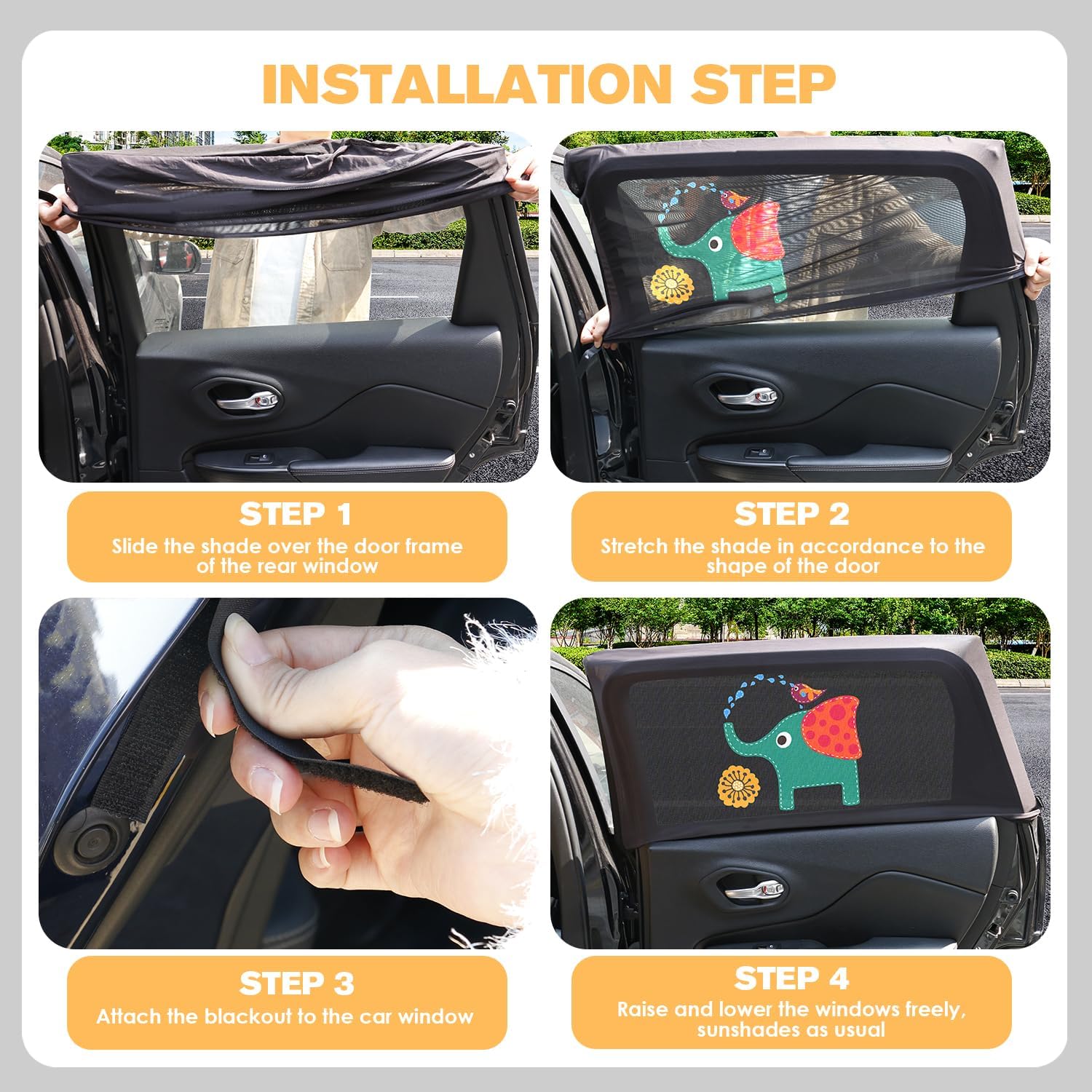 Detalle 2 de Asstikoo Car Window Shades 110 GSM UV