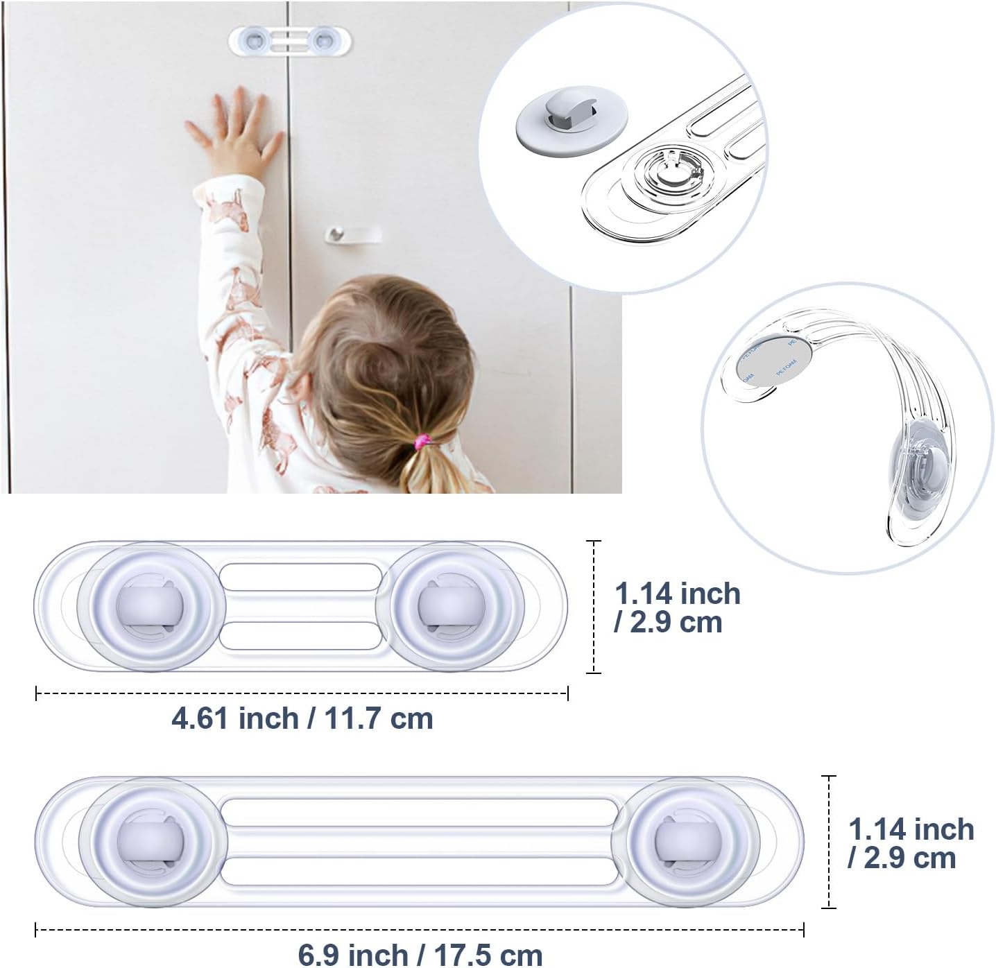 Thumbnail 2 de Kimsky Sécurité Bebe Bloque Porte 12 pièces Transparent