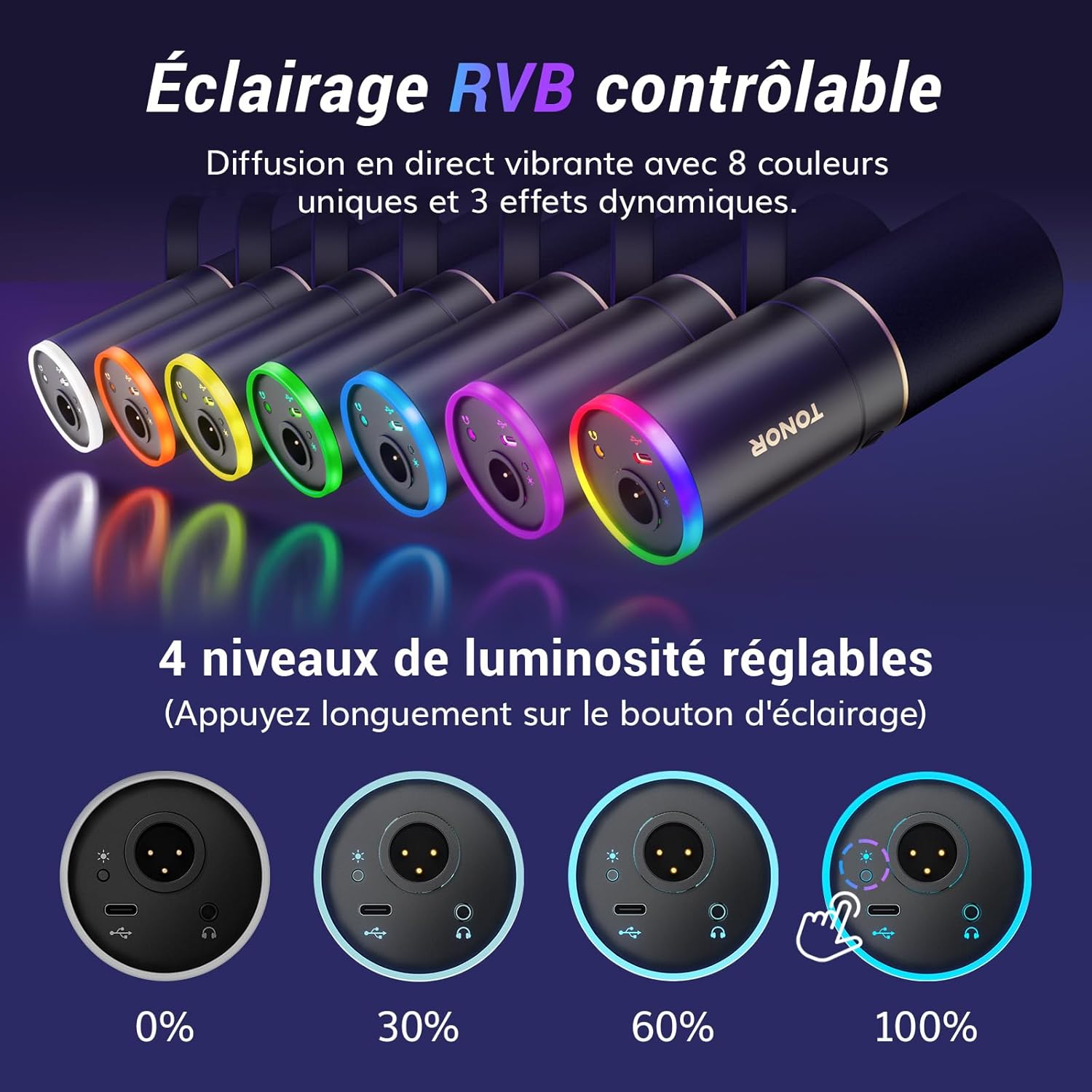 Detalle de TONOR TD520S micro gaming USB XLR