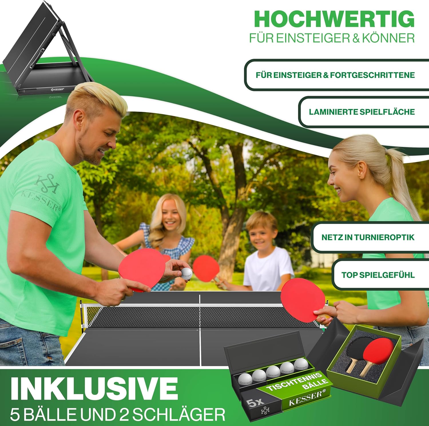 Thumbnail 1 de KESSER® Tischtennisplatte Mini 153 × 76,5 cm 🏓