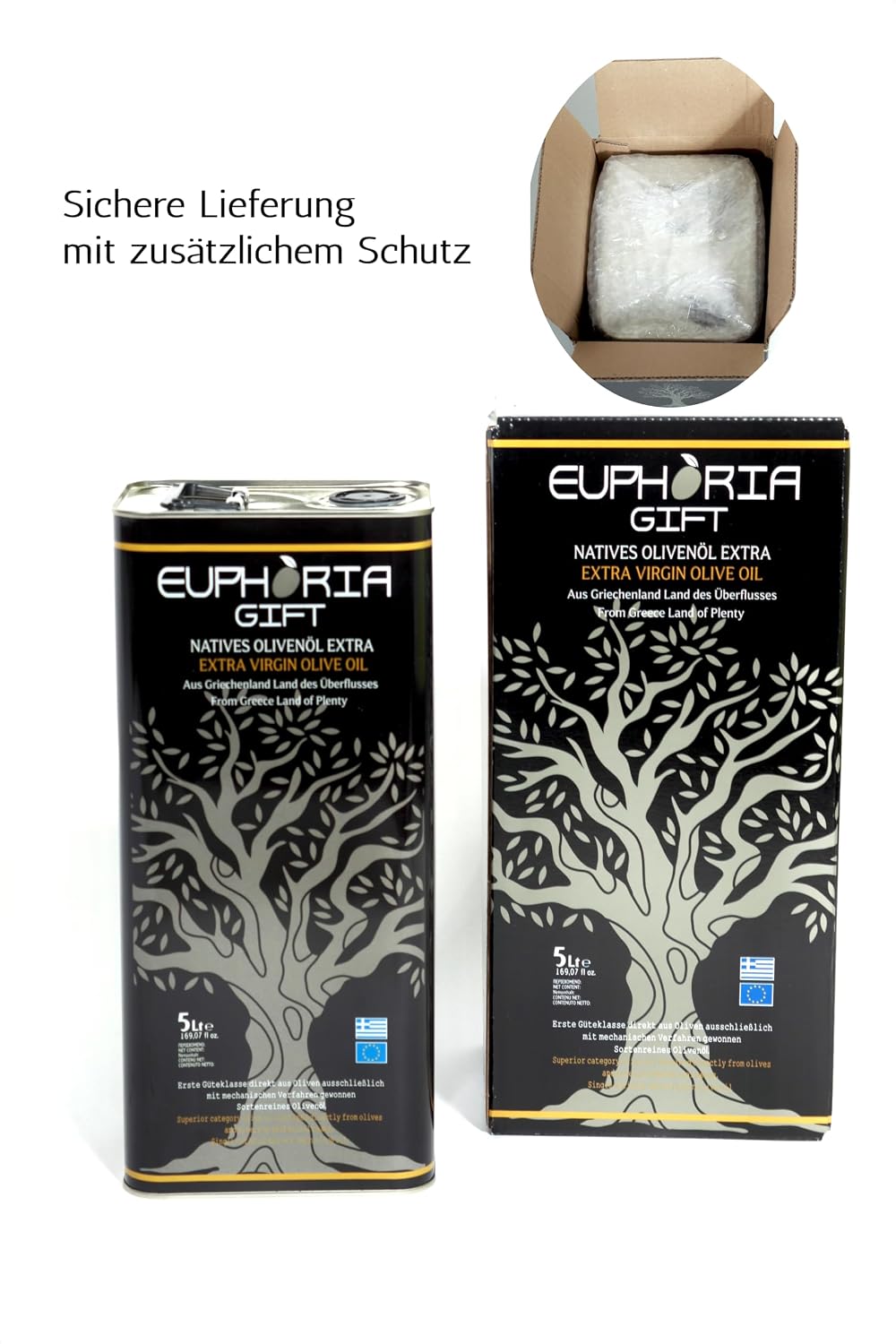 Detalle 2 de Euphoria Gift 5 Liter Olivenöl kaltgepresst 🫒