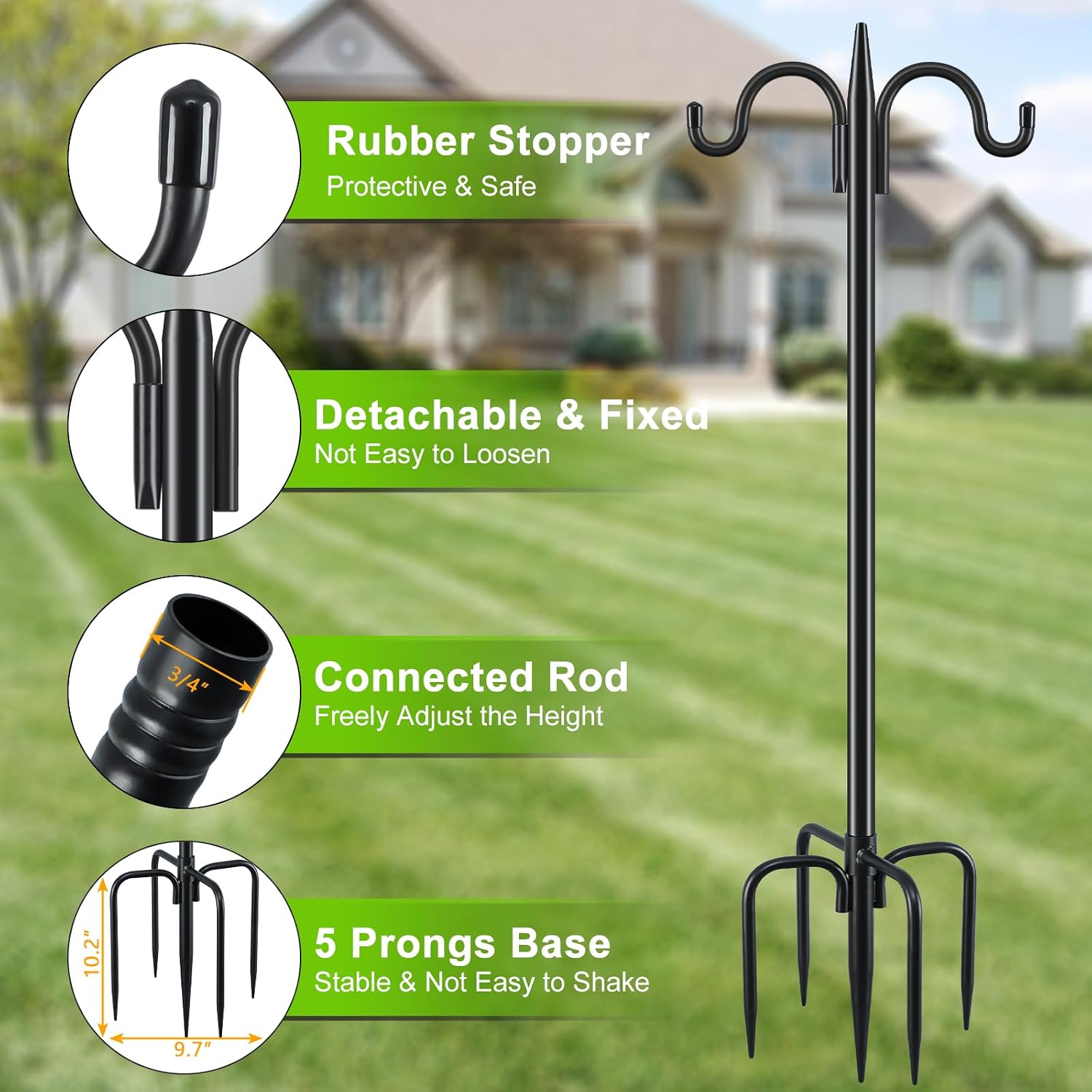 Detalle de Gtongoko Bird Feeder Pole, 77-Inch