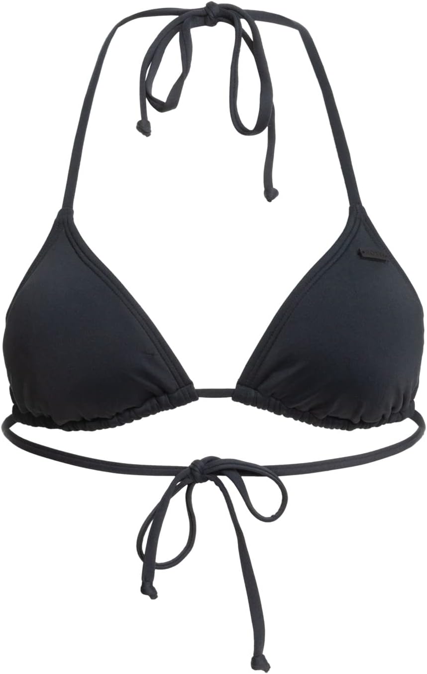Detalle de Roxy SD Beach Classics MOD Tiki Tri Parte — Top bikini triangolo regolabile in tessuto riciclato