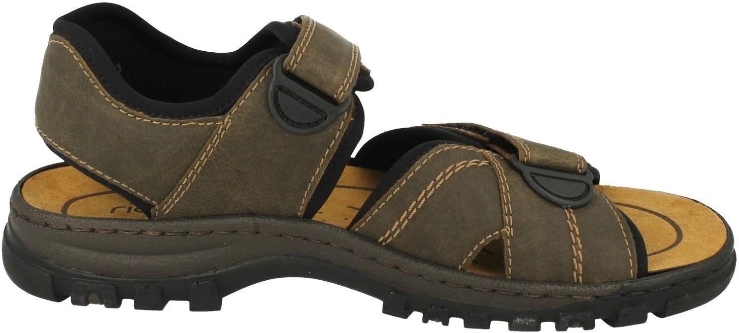 Detalle 2 de Rieker 25051-01 Herren Sandale aus Synthetik in Schwarz – bequem & robust