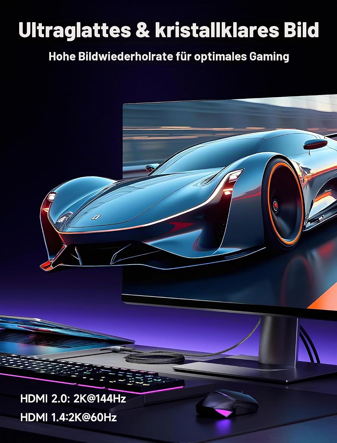 Detalle de JSAUX USB C auf HDMI Kabel 4K@60Hz 2M