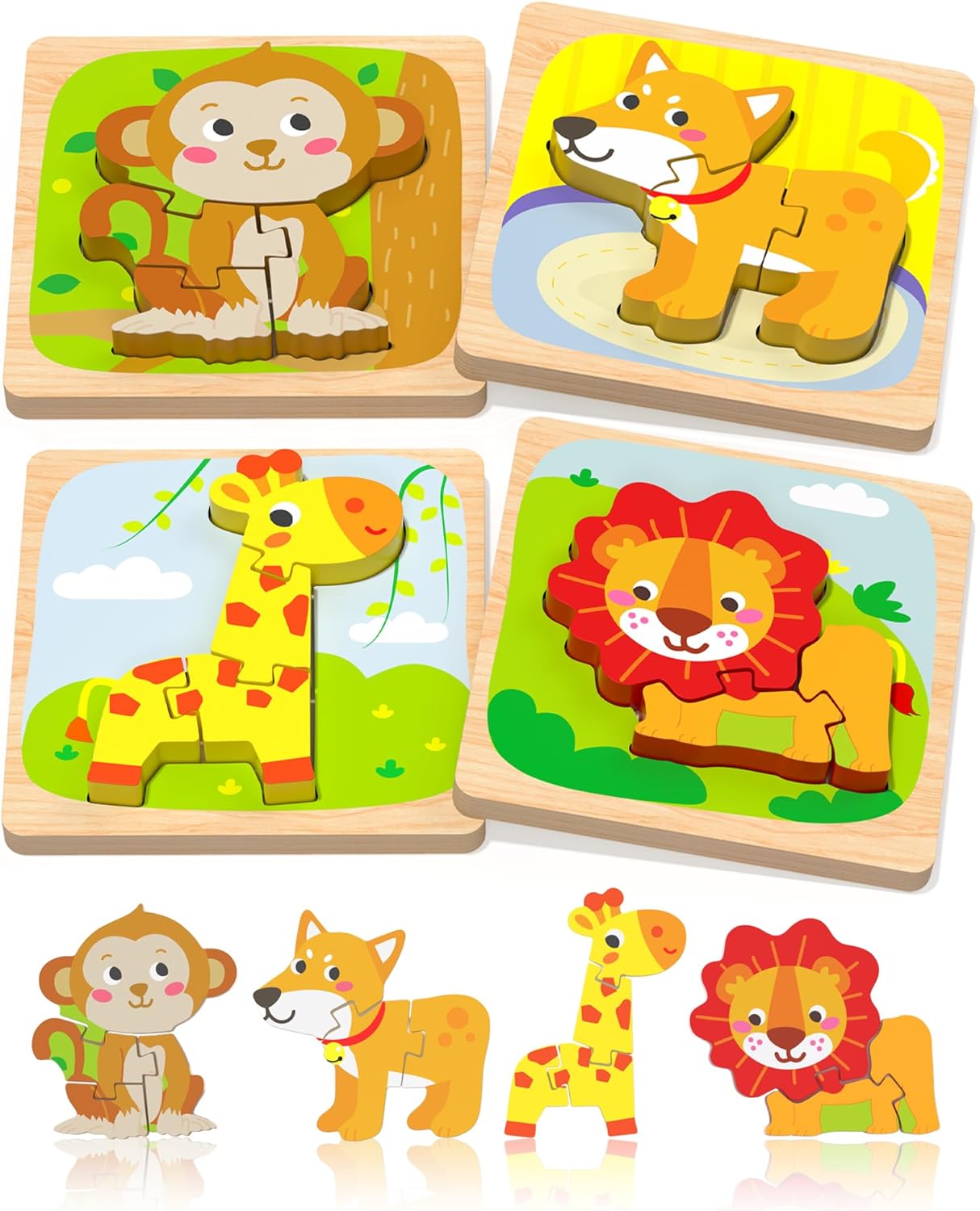 Thumbnail 6 de Benresive Wooden Toddler Puzzles 6pc 🧩