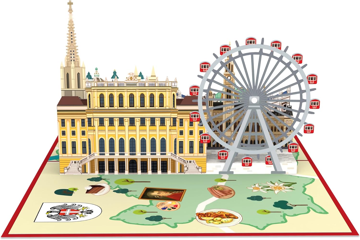 Thumbnail 4 de papercrush® Pop-Up Karte Wien – 3D Geburtstagskarte mit Reisegutschein für Kurzurlaub zu zweit